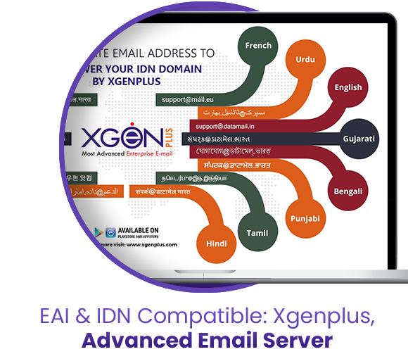 EAI & IDN Compatible Xgenplus, Advanced Email Serve